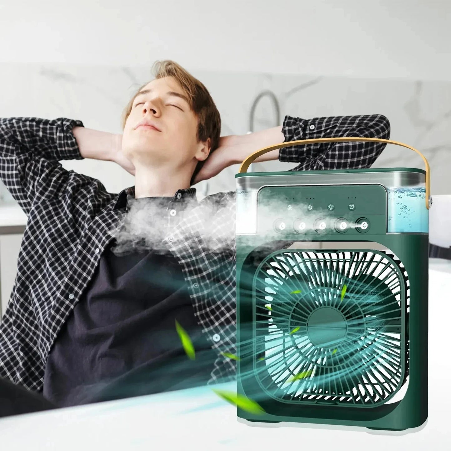 Refrigerador De Ar Ventilador Umidificador Portátil com Reservatório De Água