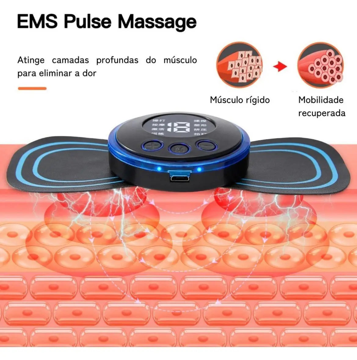 Kit Tapete Massageador + Mini Massageadora Elétrico Cervical