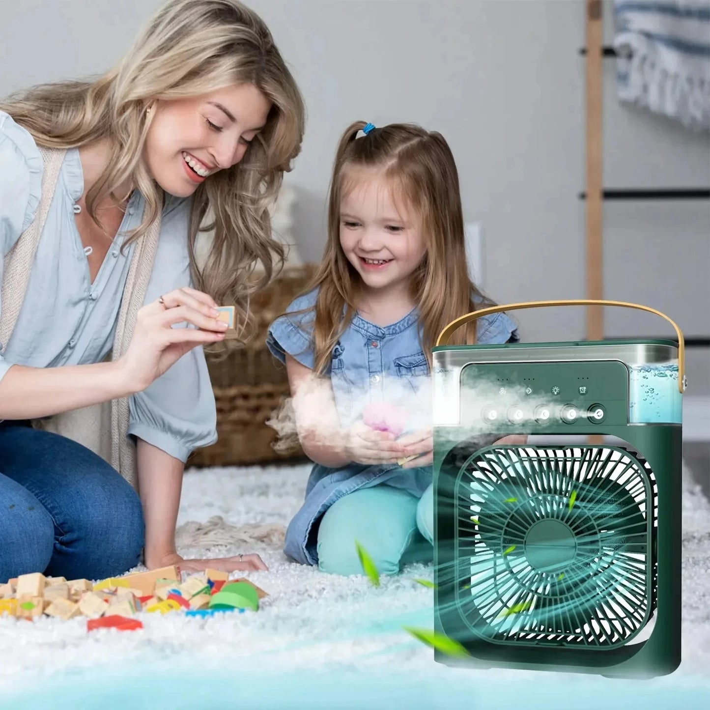 Refrigerador De Ar Ventilador Umidificador Portátil com Reservatório De Água