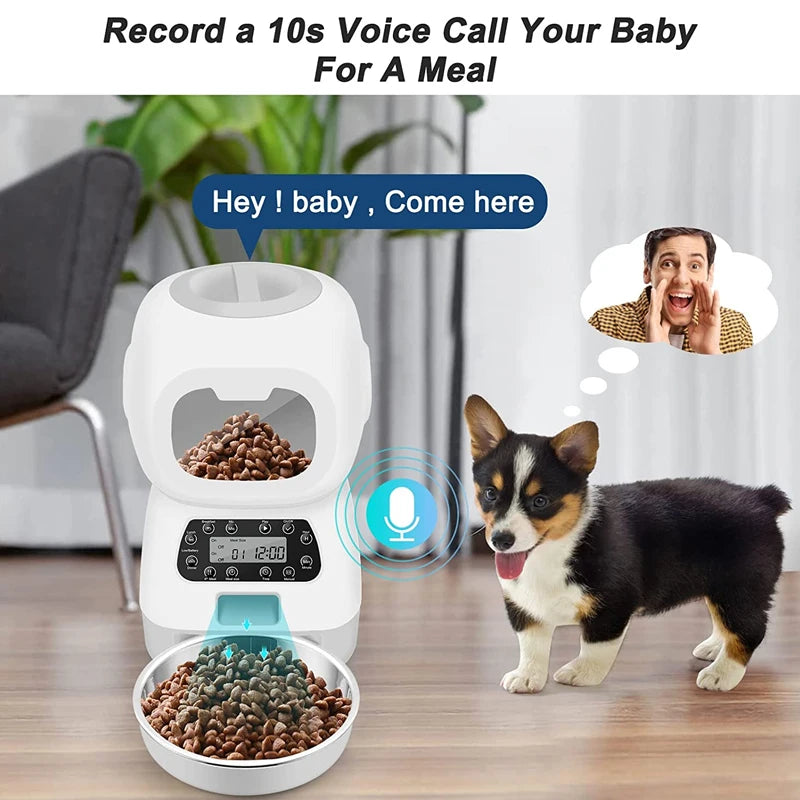 Alimentador Automático de 3,5L, Alimentador Programável para Cães e Gatos Pequenos, Dispensador de Ração para Animais de Estimação, Tigela Programável, Suprimentos para Pets.