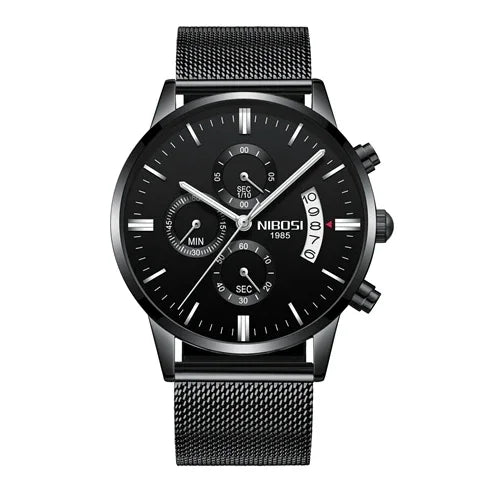 Relógio Masculino Nibosi - Marca Superior, Estilo Militar, Movimento Quartzo e Design Esportivo