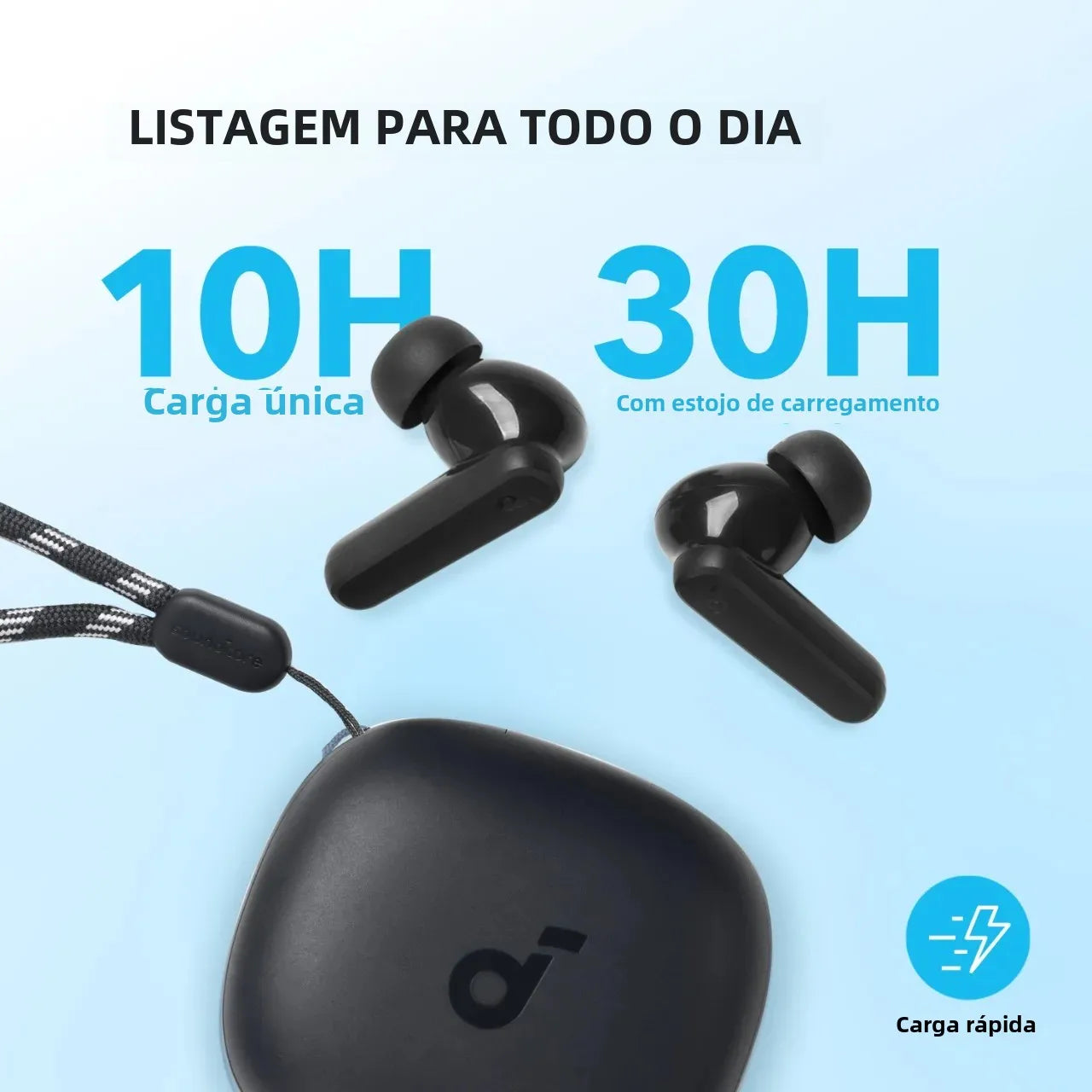 Fones de Ouvido Sem Fio Soundcore by Anker P20i, 30h de Duração, Fones Bluetooth Sem Fio