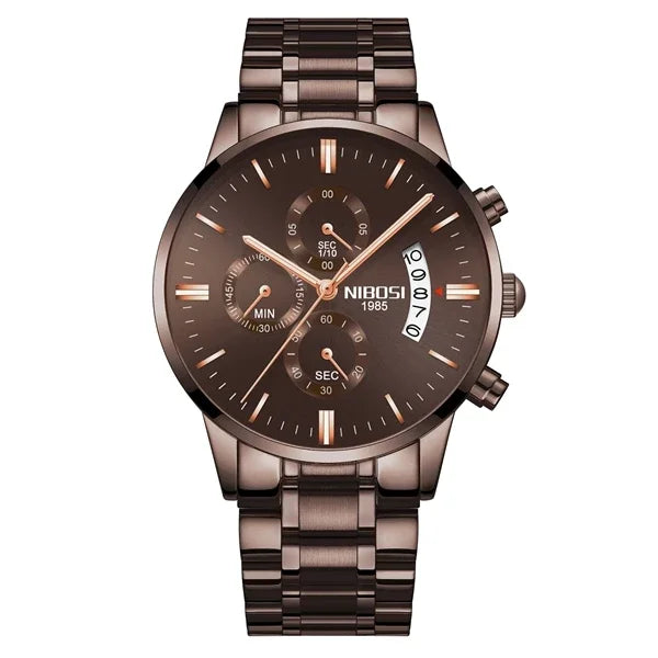 Relógio Masculino Nibosi - Marca Superior, Estilo Militar, Movimento Quartzo e Design Esportivo