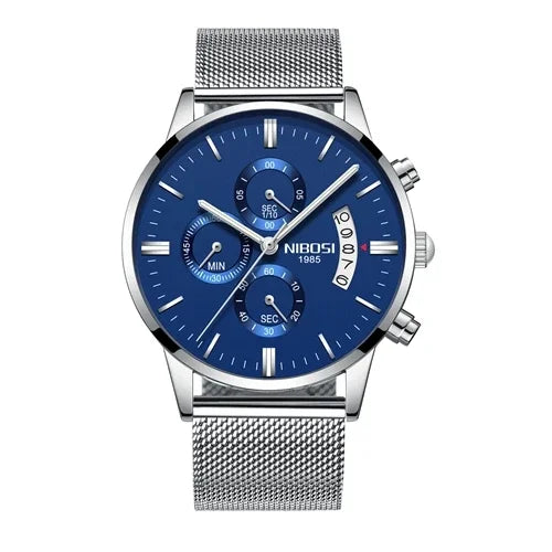 Relógio Masculino Nibosi - Marca Superior, Estilo Militar, Movimento Quartzo e Design Esportivo