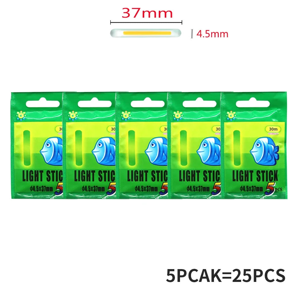 Bastão fluorescente para equipamento de pesca - 25 pçs