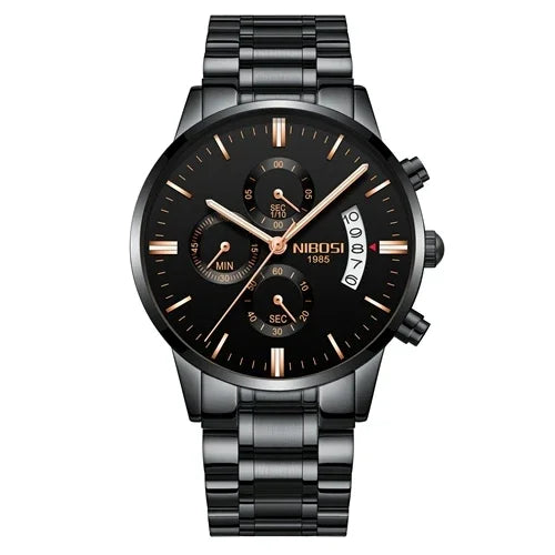 Relógio Masculino Nibosi - Marca Superior, Estilo Militar, Movimento Quartzo e Design Esportivo