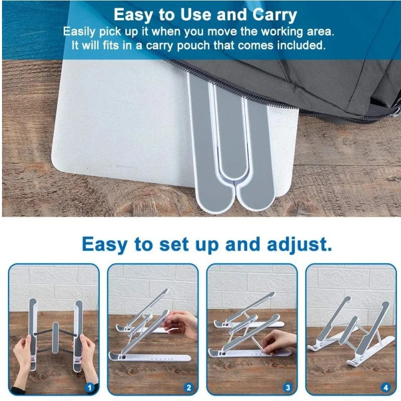 Suporte Universal para Laptop, Suporte Ajustável para Computador, Estável, Portátil e Dobrável