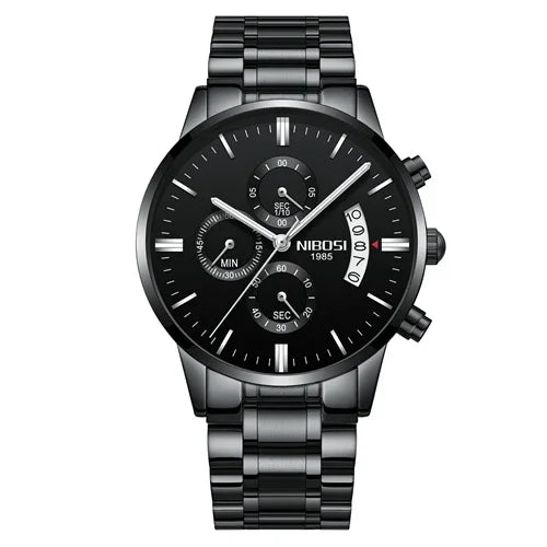 Relógio Masculino Nibosi - Marca Superior, Estilo Militar, Movimento Quartzo e Design Esportivo