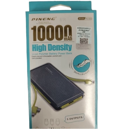 Carregador Portátil Power Bank 10000mah com 3 Saídas v8 iphone e type-c KD-956