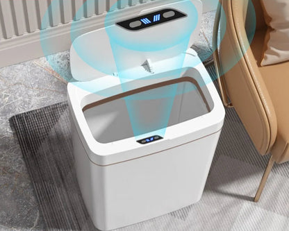 Lixeira com Sensor Automático Inteligente Abre Fácil em Toque Cesto Lixo Casa Quarto Banheiro Cozinha Escritório 16 Litros