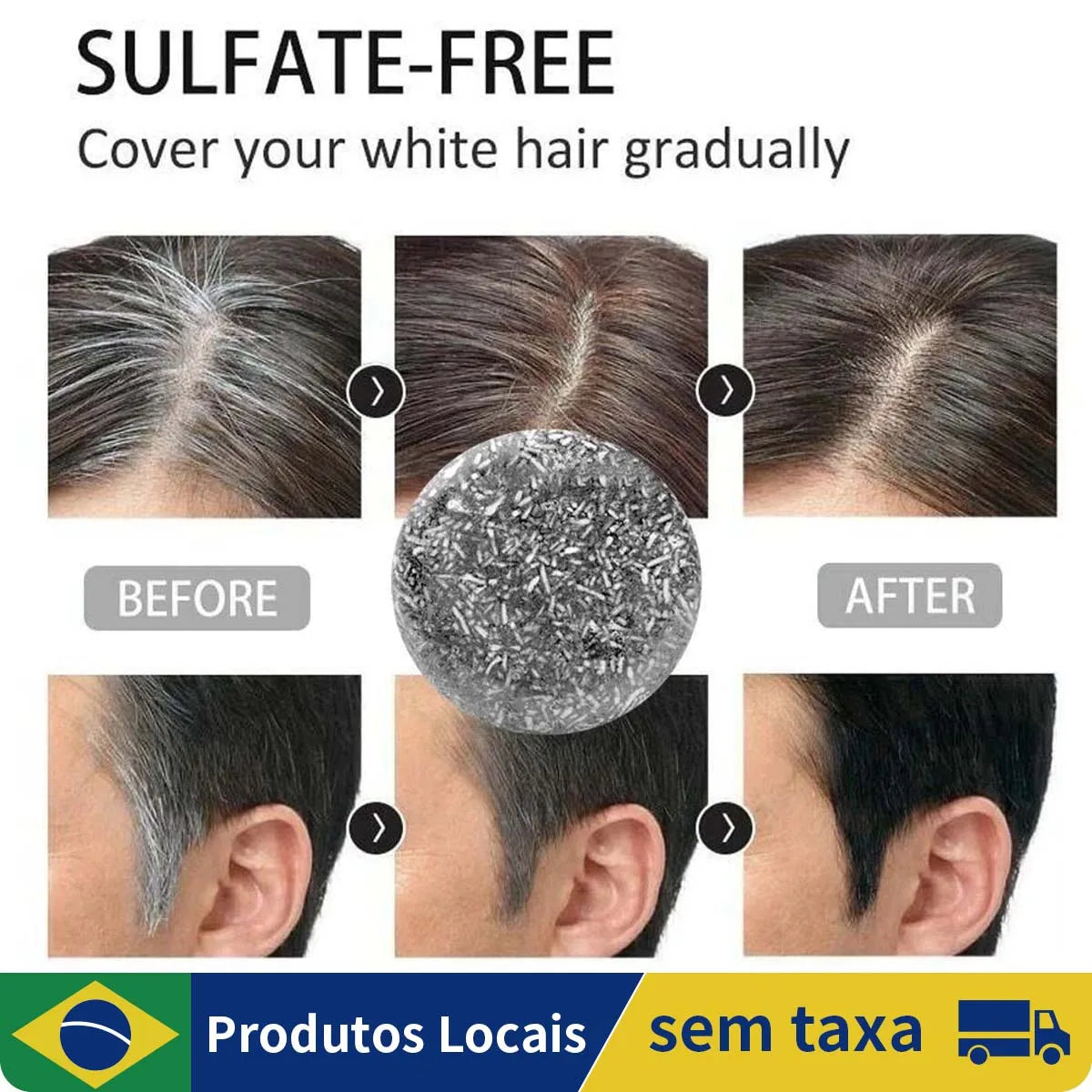 Cabelo branco reparação cor do cabelo + condicionador natural, anti perda de cabelo, 60g