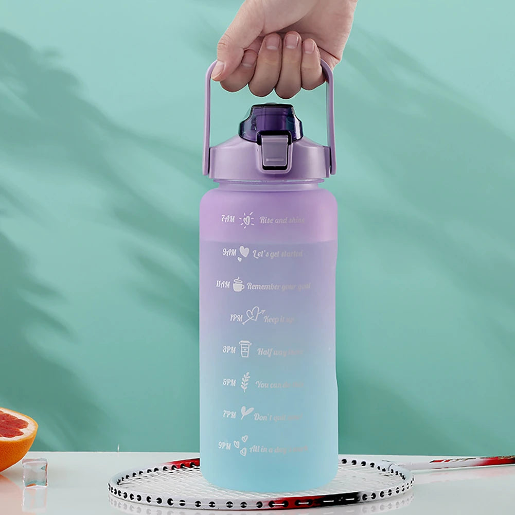 KIT com 3 Garrafas (2L, 900ml, 300ml) - Motivacional com Adesivos 2D e 3D