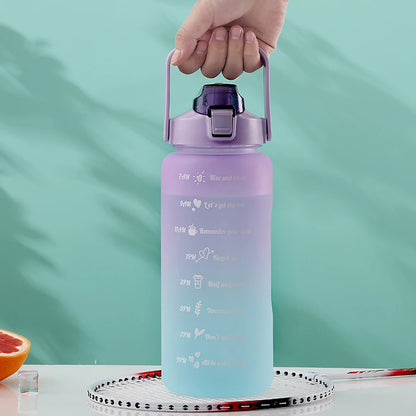 KIT com 3 Garrafas (2L, 900ml, 300ml) - Motivacional com Adesivos 2D e 3D