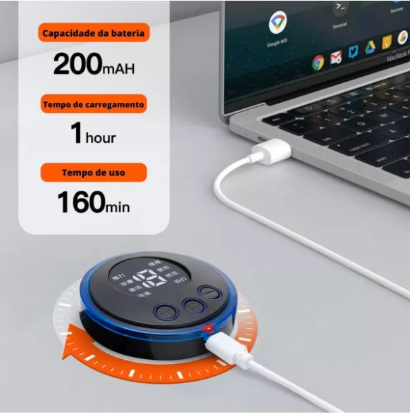 Massageador Elétrico de Estimulação EMS Portátil e Mini para Alívio da Dor Muscular Cervical