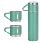 Conjunto Xicara e Garrafa a Vácuo em Aço Inox, ideal para Café e Chás.