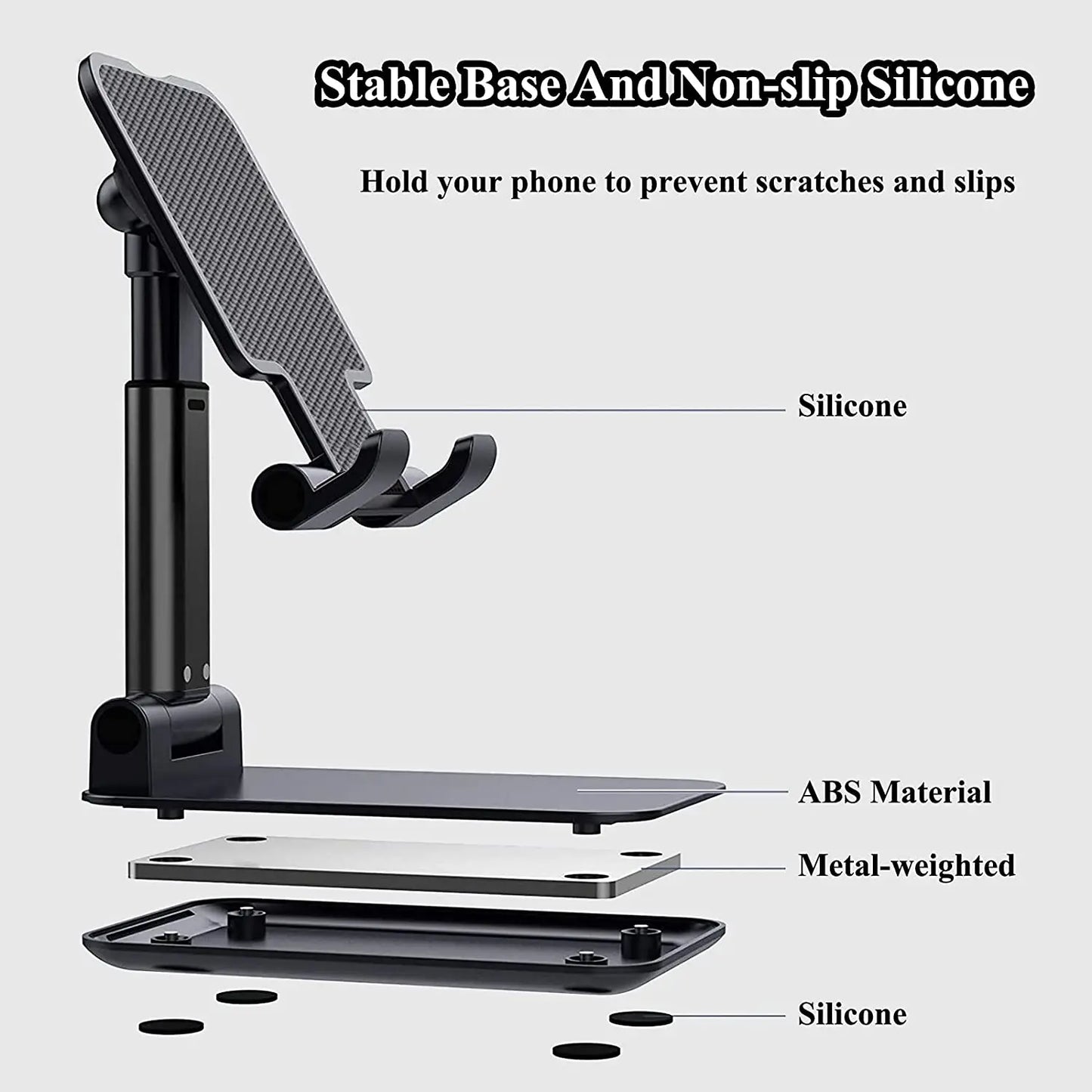 Suporte Dobrável de Mesa Para Celular e Tablet.