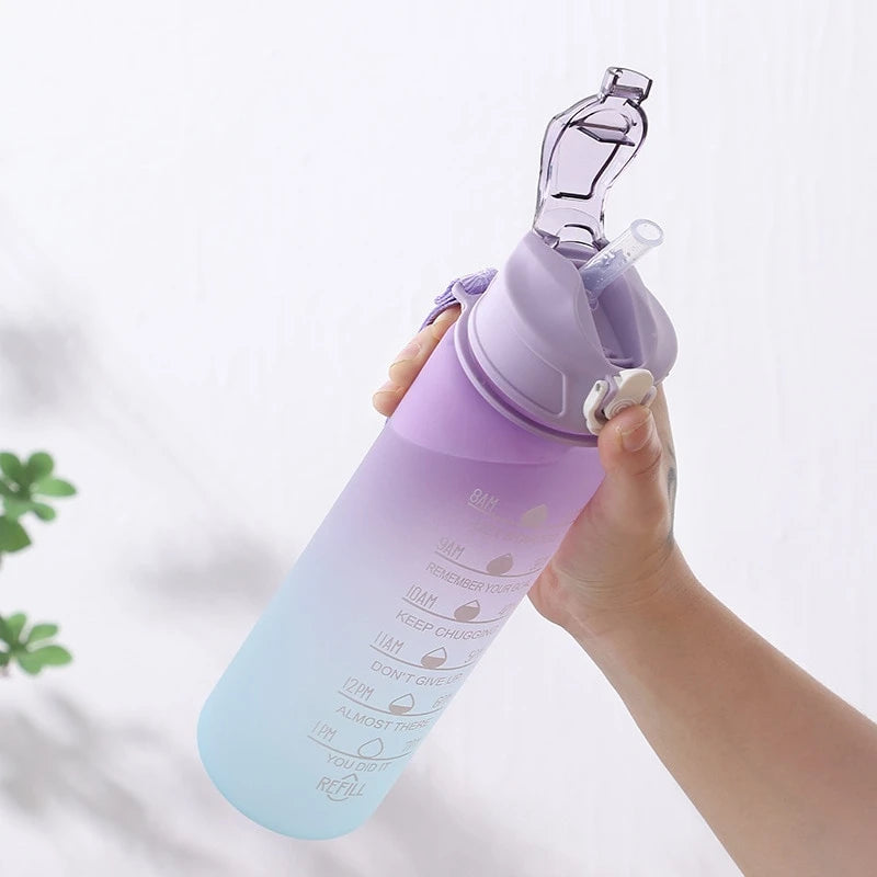 KIT com 3 Garrafas (2L, 900ml, 300ml) - Motivacional com Adesivos 2D e 3D