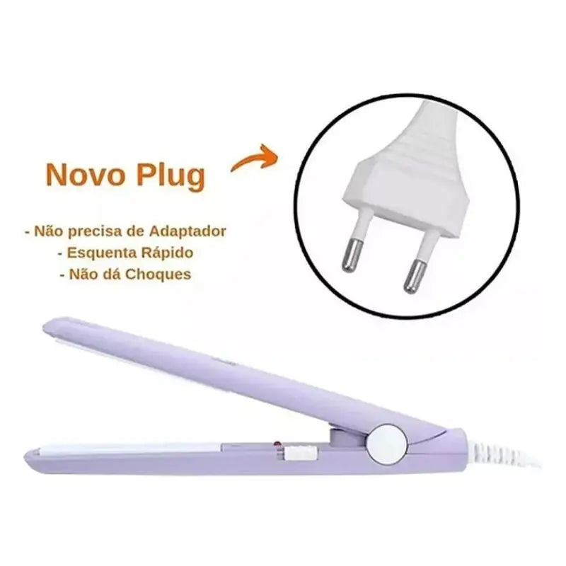 Mini chapinha prancha portátil de bolsa viagem bivolt