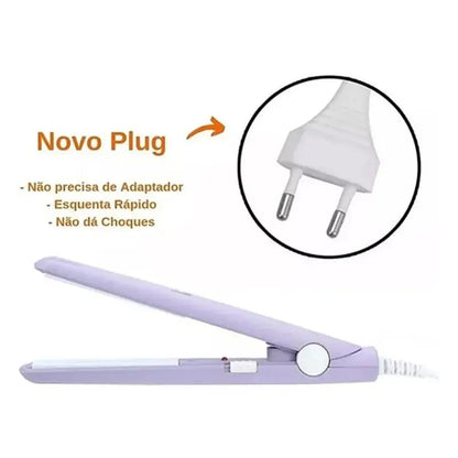 Mini chapinha prancha portátil de bolsa viagem bivolt