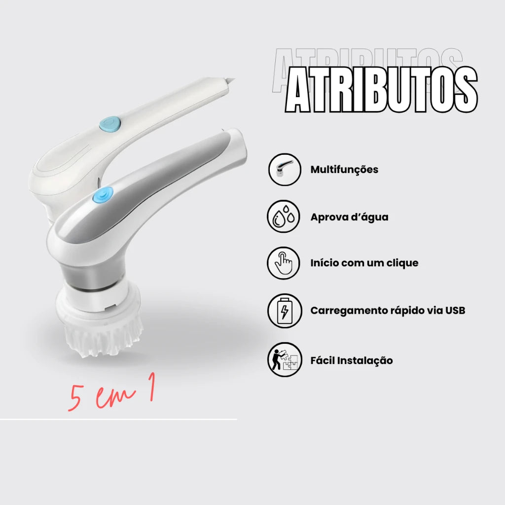 Escova Elétrica de Limpeza, Multifuncional para sua casa.