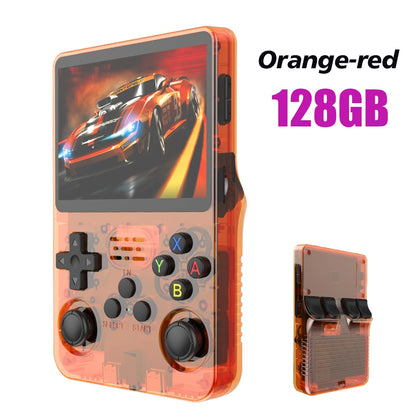 Console de Videogame Portátil Retro 128G R36S, Sistema Linux, Tela IPS de 3,5 Polegadas, Player de Vídeo Portátil R35s Pro com 64GB de Jogos