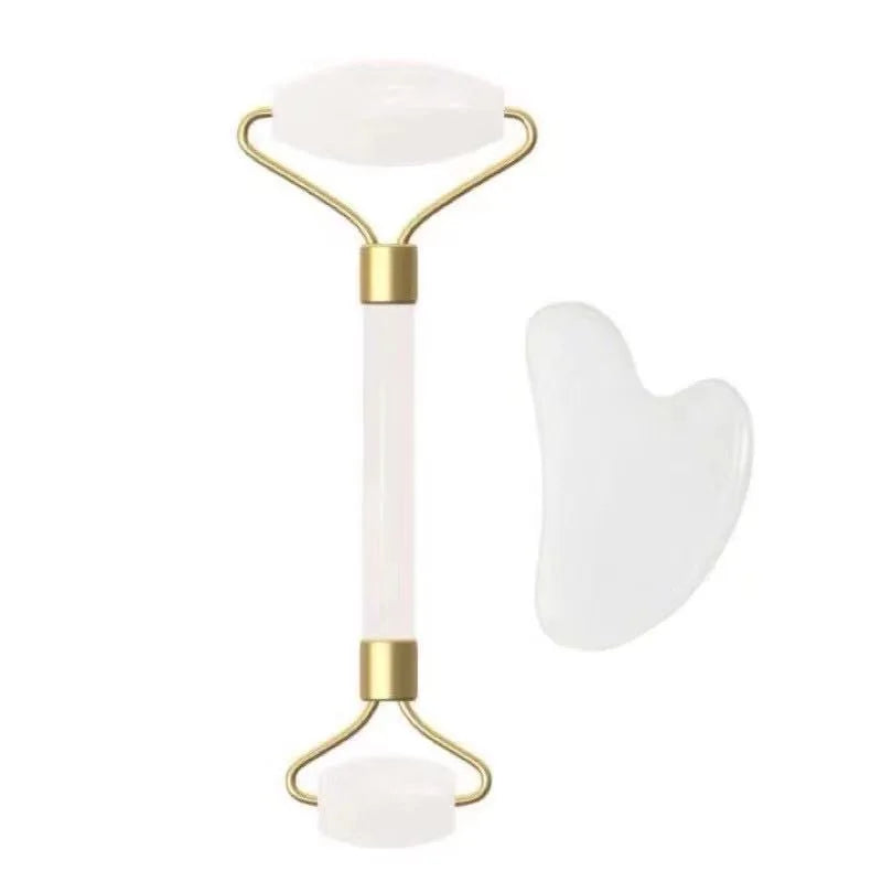 Rolo Pedra de Jade Placa Gua Sha Massagem Facial Anti Ruga
