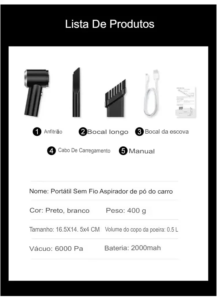 Mini Aspirador De Pó Usb Portátil Completo Linha Premium Carro E Casa