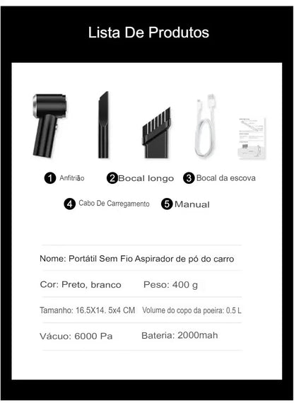 Mini Aspirador De Pó Usb Portátil Completo Linha Premium Carro E Casa