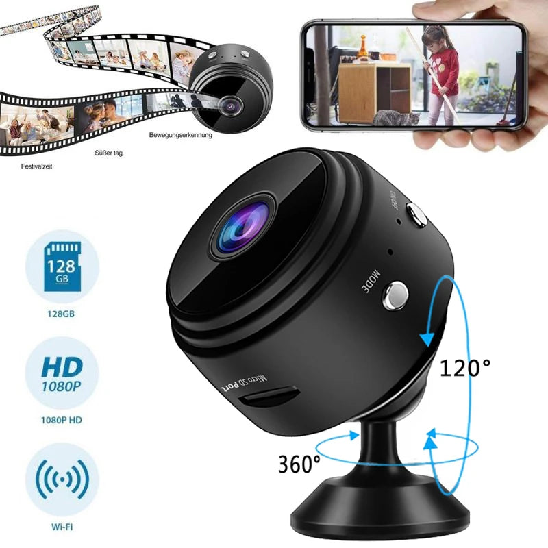 Câmera A9 HD 1080P com Visão Noturna e Wifi - Mini Câmera de Vigilância Sem Fio