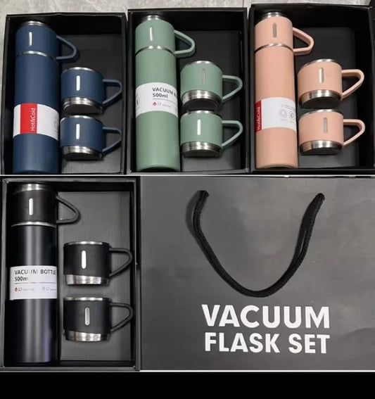 Conjunto Frascos a Vácuo em Aço Inox, Garrafa 500ml, Embalagem Presente, ideal para Café, Chá...