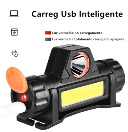 Lanterna de Cabeça LED COB High Power - Caminhada, Pesca e Ciclismo | NEVERDIE STORE | Envio Rápido para Todo o Brasil