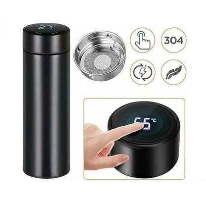 Garrafa Térmica 500ML Com Led Inox - Agua / Café - Display Digital