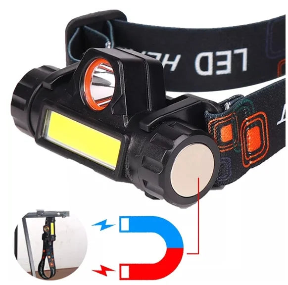 Lanterna de Cabeça LED COB High Power - Caminhada, Pesca e Ciclismo | NEVERDIE STORE | Envio Rápido para Todo o Brasil