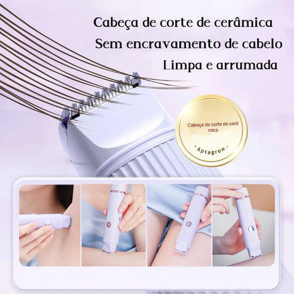 Depilador elétrico manual compacto para homens ou mulheres com carregamento usb 2 cabeças de uso