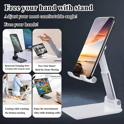 Suporte Dobrável de Mesa Para Celular e Tablet.