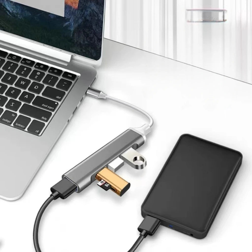Hub USB 3.0 Tipo-C 4 Portas ORICO - 5Gbps de Alta Velocidade, Multiplicador Tipo-C Ultra