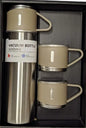 Conjunto Xicara e Garrafa a Vácuo em Aço Inox, ideal para Café e Chás.