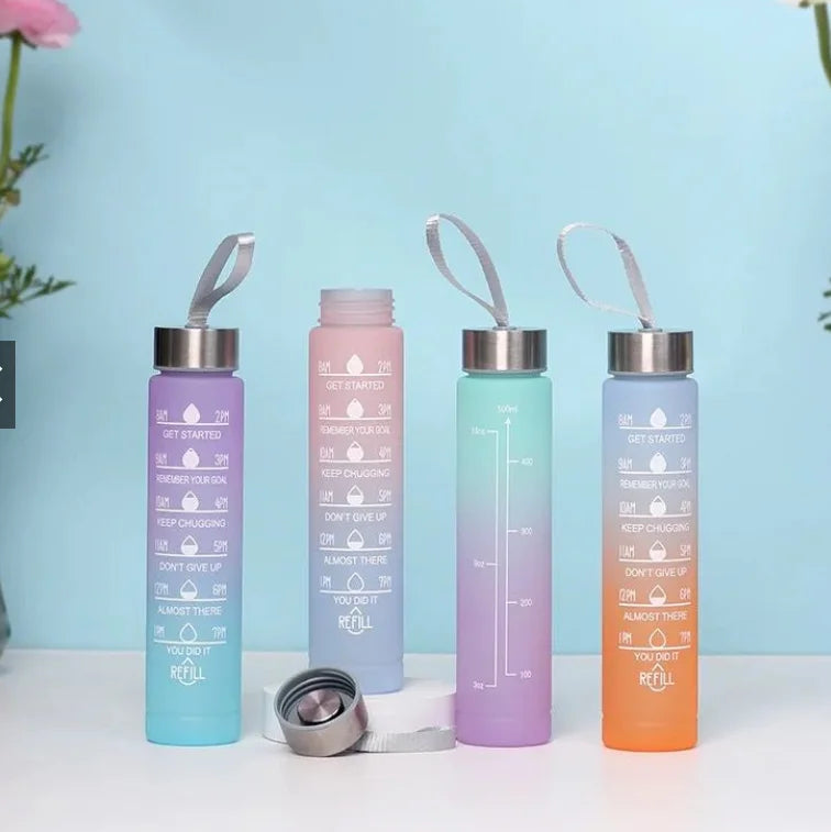 KIT com 3 Garrafas (2L, 900ml, 300ml) - Motivacional com Adesivos 2D e 3D