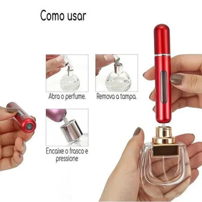 Mini Cápsula Spray Porta Perfume 5ml Recarregáveis Ideal p/ Viagens/Festas/Trabalho