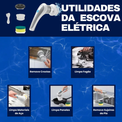 Escova Elétrica de Limpeza, Multifuncional para sua casa.