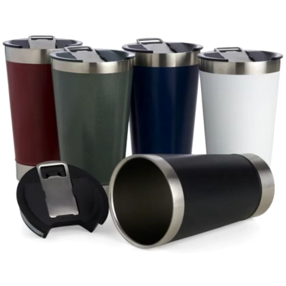 Copo Térmico 473ml com Tampa e Abridor - Mantém Bebidas Geladas ou Quentes por Mais Tempo