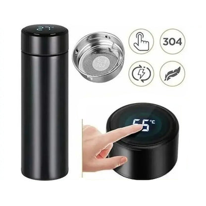 Garrafa Térmica Com Led 500ML Inox Agua Café Display Digital