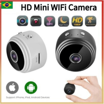 Câmera A9 HD 720P com Visão Noturna e Wifi - Mini Câmera Sem Fio para Vigilância