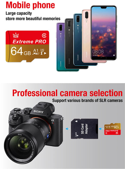 Cartão de Memória 16GB 32GB Mini SD Card 64GB 128GB 256GB MiniSD Max Ultra C10 TF - Cartão de Memória para Celular e Monitoramento