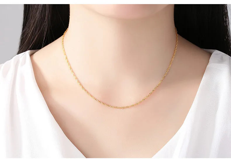 Colar Feminino Hoyon Puro 14k Banhado a Ouro – Joia Elegante e Sofisticada para o Pescoço