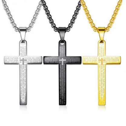 Colar Criativo com Pingente de Cruz de Jesus Cristo – Design Religioso Simples e Elegante para Homens e Mulheres
