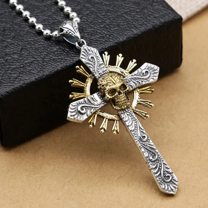 Colar Criativo com Pingente de Cruz de Jesus Cristo – Design Religioso Simples e Elegante para Homens e Mulheres