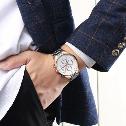 Relógio Masculino NIBOSI de Luxo - Marca Superior, Estilo Militar e Movimento Quartzo