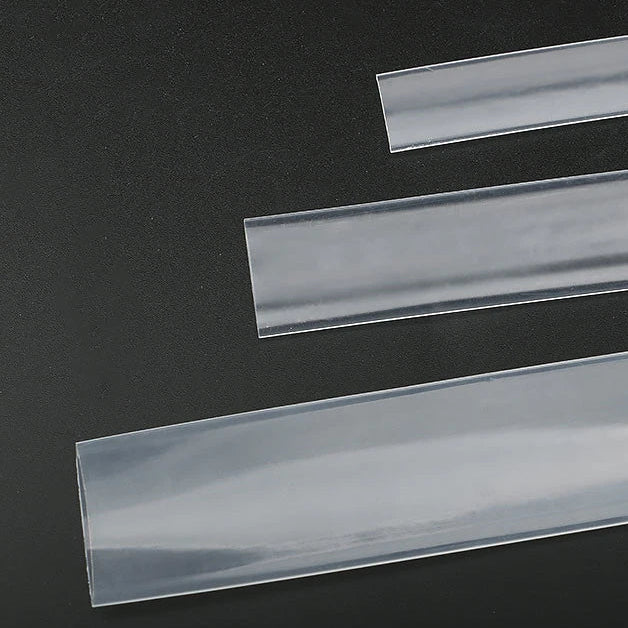 Tubo termo retrátil transparente, diâmetro 12mm - 25mm, 1 metro.