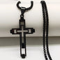 Cruz de Aço Inoxidável – Gargantilha Colar para Homem Banhada a Ouro – Joias Masculinas com Corrente Estilosa (Modelo N1173S02)
